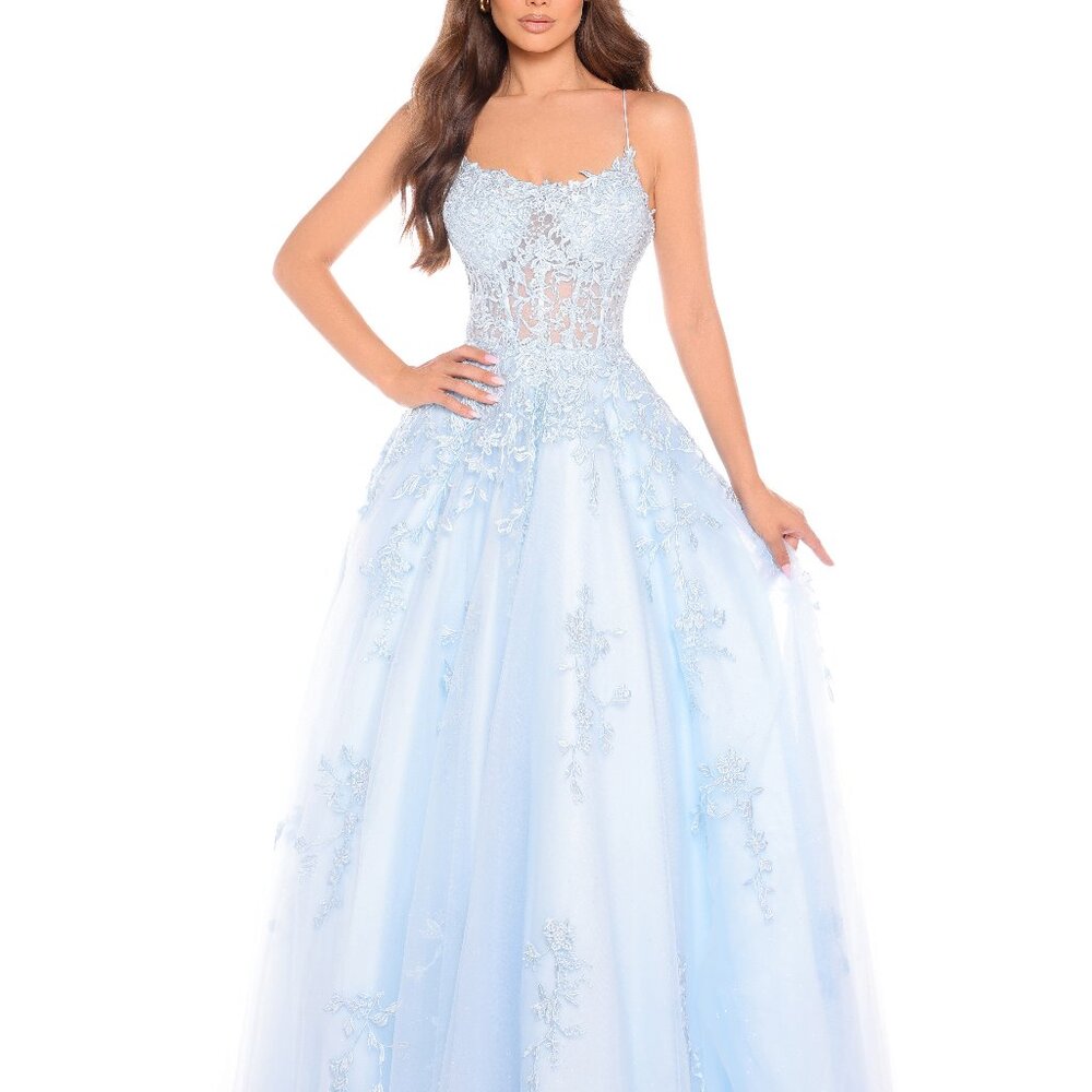 Amarra 88584 Prom Dress Size 16 Light Blue NWT